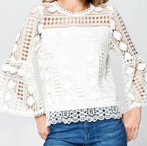 Ellison boho lace Bell sleeve top